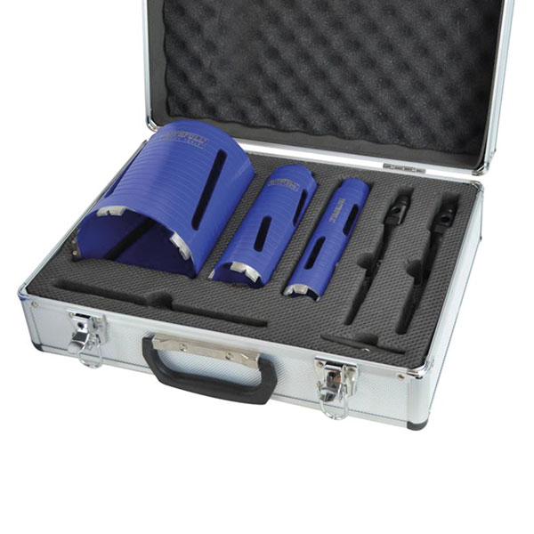 Faithfull HF37PS Diamond Core Drill Kit & Case Set of 7